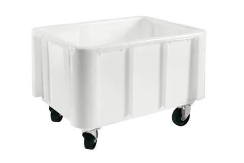 EN Large volume bin 140l - 800x600x550mm - on casters - reinforced ribbed bottom