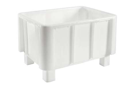 EN Large volume bin 140l - 800x600x510mm - on 4 feet - reinforced ribbed bottom