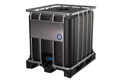 IBC container uv-1000l- 1200x1000x1175mm - niet un - kunstst pallet - vulop. ø225mm