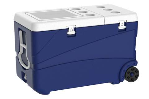 Insulated cooler - 80l on 2 wheels - ice box pro - 830x470x520mm