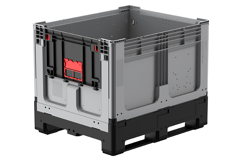 Logifold box 1200x1000x975mm - 855l - closed - 2 skids  - shor door 1 short side 