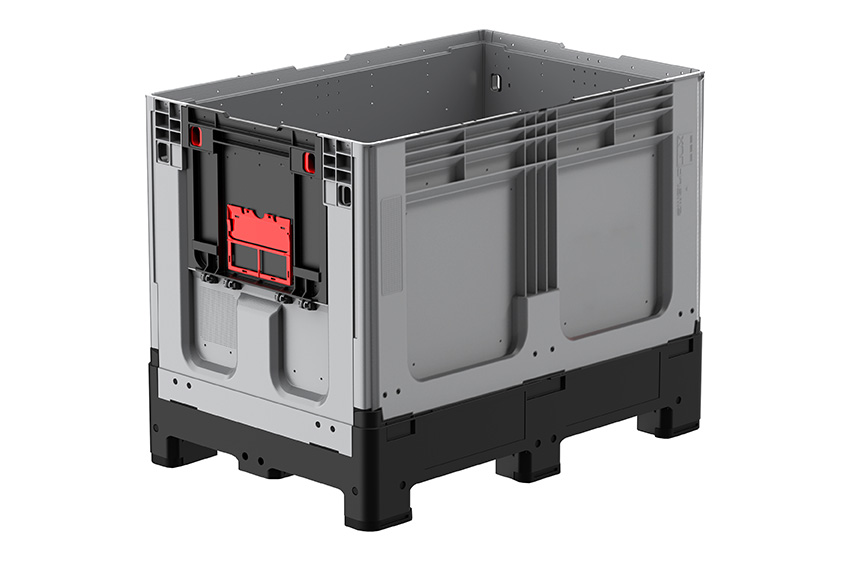 Logifold box 1200x800x953mm - 660l - closed - 4 feet - flap door 1 short side 