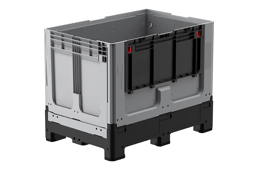 Logifold box 1200x800x953mm - 660l - closed - 4 feet - flap door 1 long side 