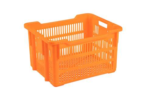 Nest- und Stapelbehälter 75l - 620x500x360/325mm - perforierte Wände und Boden - 2 offene Griffe
