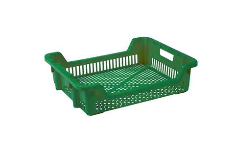 Nest- und Stapelbehälter 33l - 625x500x165/85mm - perforierte Wände und Boden - 2 offene Griffe
