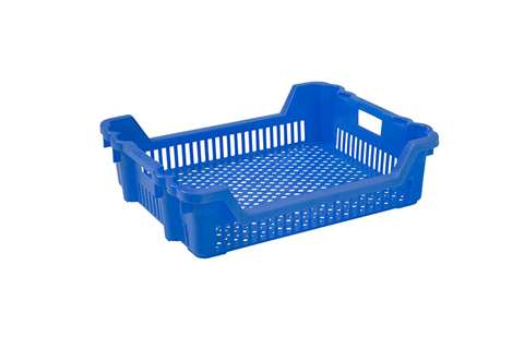 Nest- und Stapelbehälter 33l - 625x500x165/85mm - perforierte Wände und Boden - 2 offene Griffe