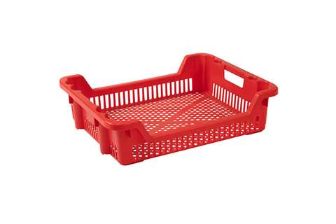 Nest- und Stapelbehälter 33l - 625x500x165/85mm - perforierte Wände und Boden - 2 offene Griffe