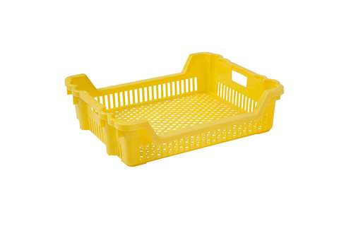 Nest- und Stapelbehälter 33l - 625x500x165/85mm - perforierte Wände und Boden - 2 offene Griffe