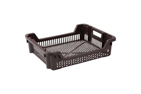 Nest- und Stapelbehälter 33l - 625x500x165/85mm - perforierte Wände und Boden - 2 offene Griffe