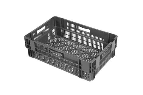 Euronorm stacking crate 600x400x190 vented base and sides - nestable