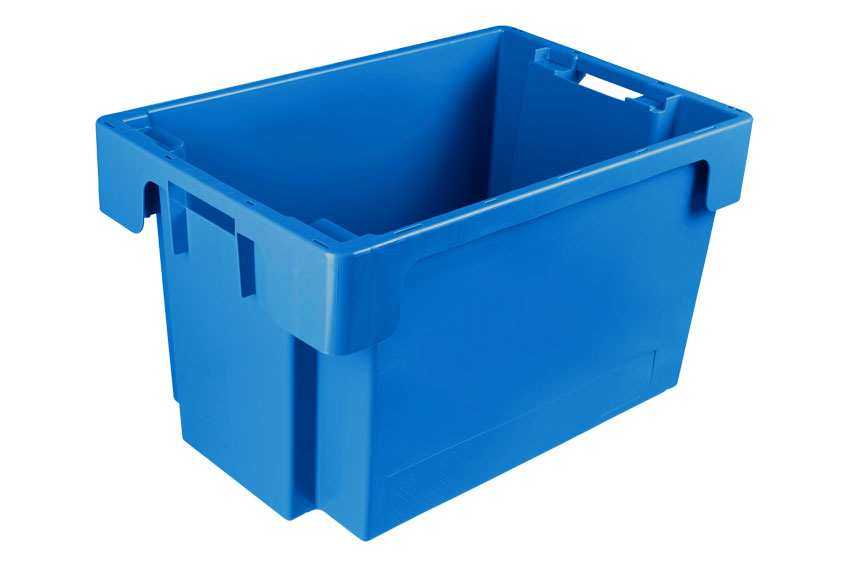 EN Nestbare draaistapelbak 60l - 600x400x350mm - gesloten wanden en bodem 