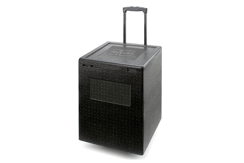 Isothermal cooler box Trolley Box 60l - 420x420x600mm - Polibox Trolley Box 2 wheels 