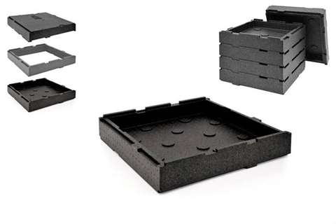 Base or lid single pizza system - dim. 410x410xh85mm