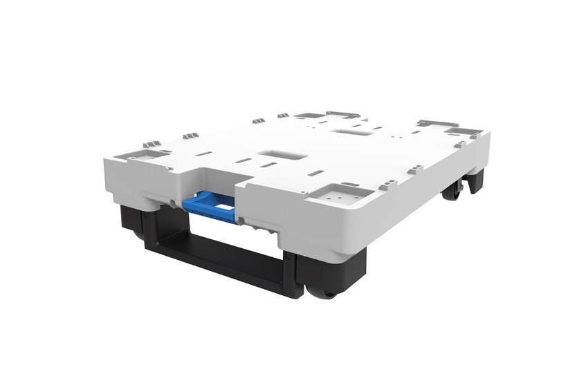 Dolly 800x600 geïntegreerde sleeplatten - 2 vaste wielen / 2 zwenkwielen 