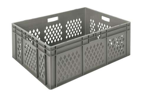EN Stapelbak Rainbow 127l - 800x600x320mm - geperforeerde wanden en gesloten bodem