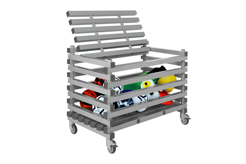 Plastic storage system with lid - 1200x700x930mm - 90mm openings 