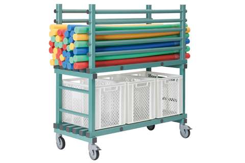 Plastic storage system - 1380x600x1450mm - 2 shelves