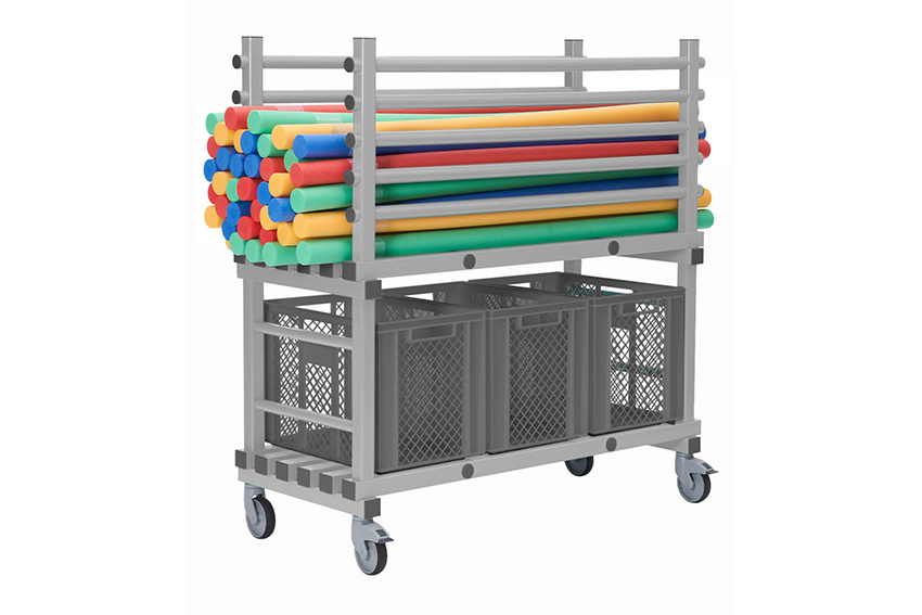 Plastic storage system - 1380x600x1450mm - 2 shelves 