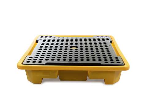 Auffangwanne mit Gitter - 4 Fässer -249l - 1460x1460x305mm - Nestbar