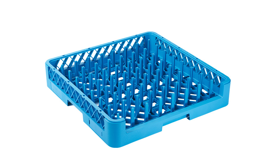 Plate basket Qubb - 1 open side - molded pegs 73mm 