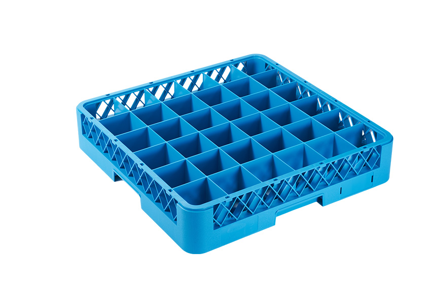 Qubb glass basket 36 compartments - 500x500x100mm - max ø glass: 64-74mm 