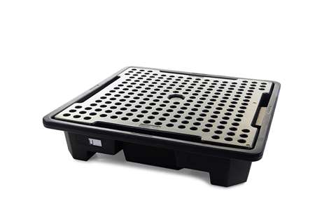 Auslaufwanne mit Rost - 4 Fässer - 220l - 1460x1460x305mm - Nur für DE/AT