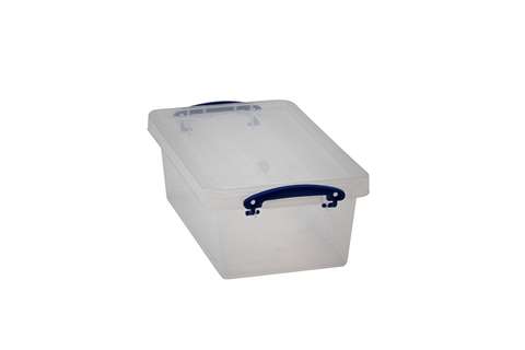 Transparent nestable reinforced box 5,5l stackable on included lid - 350x210x125mm