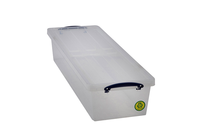 Transparente Nestbare Verstärkte Stapelbox 23l Stapelbar auf mitgeliefertem Deckel - 820x270x160mm 