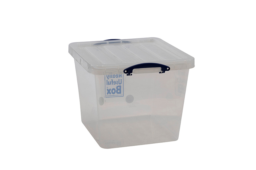 Transparente Nestbare Verstärkte Stapelbox 60l Stapelbar auf mitgeliefertem Deckel - 515x465x400mm 