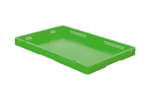 EN-Stapelbehälter Rainbow 9,5l - 600x400x50mm - Perforierte Wände und geschlossener Boden