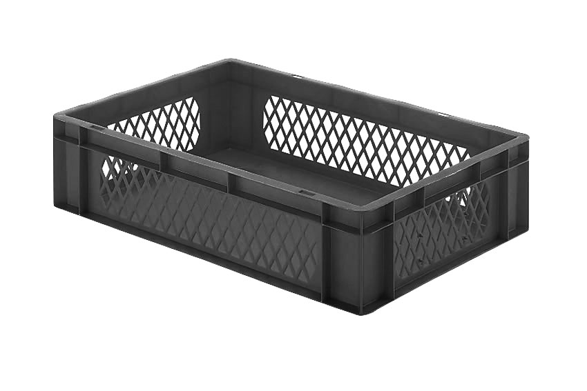 EN-Stapelbehälter Rainbow 26l - 600x400x145mm - Perforierte Wände und geschlossener Boden 