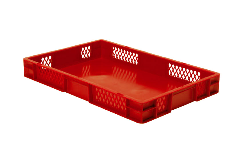 EN-Stapelbehälter Rainbow 14l - 600x400x75mm - Perforierte Wände und geschlossener Boden 