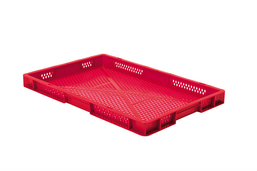 EN-Stapelbehälter Rainbow 9,5l - 600x400x50mm - Wände und Boden perforiert 