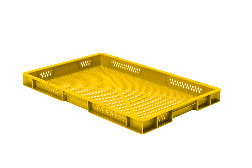 EN-Stapelbehälter Rainbow 9,5l - 600x400x50mm - Wände und Boden perforiert 