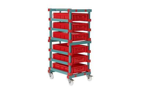 EN-Wagen - 540x660x1370mm - 6 Ebenen mit 120mm Abstand