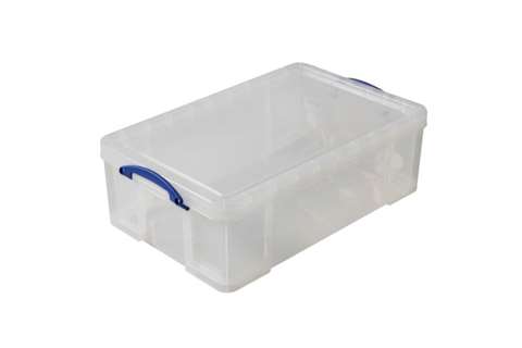 Transparente Stapelbox 50l Stapelbar auf mitgeliefertem Deckel - 710x440x230mm