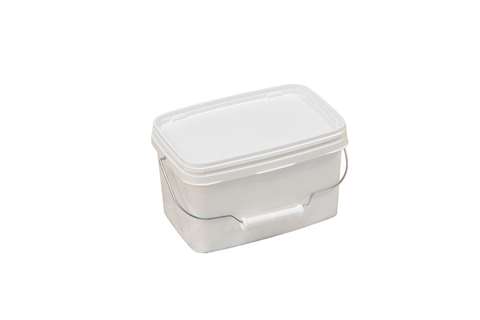Rectangular hinged bucket - 3,6 l - with metal handle - without lid