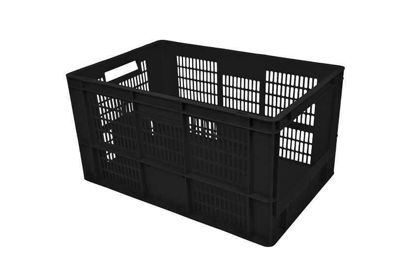 Euronorm pickingbak - frontale opening - geperforeerd - regeneraat - 600x400x320mm  