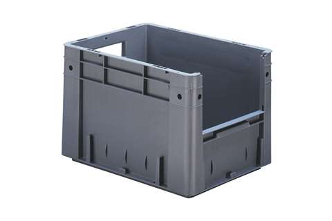 Euronorm pickingbak - front. opening 24l - 400x300x270mm - bodem/zijwanden gesloten