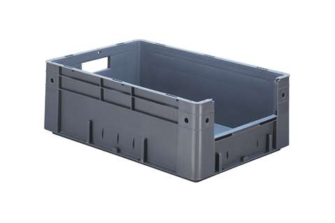 Euronorm pickingbak - front. opening 39l - 600x400x210mm - bodem/zijwanden gesloten