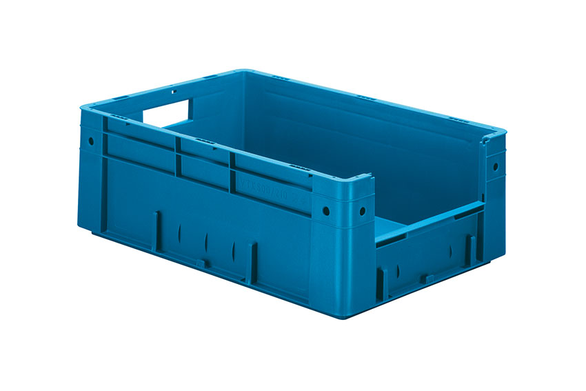 Euronorm pickingbak - front. opening 39l - 600x400x210mm - bodem/zijwanden gesloten 