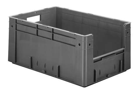 Euronorm pickingbak - front. opening 51l - 600x400x270mm - bodem/zijwanden gesloten
