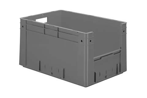 Euronorm pickingbak - front. opening 61l - 600x400x320mm - bodem/zijwanden gesloten