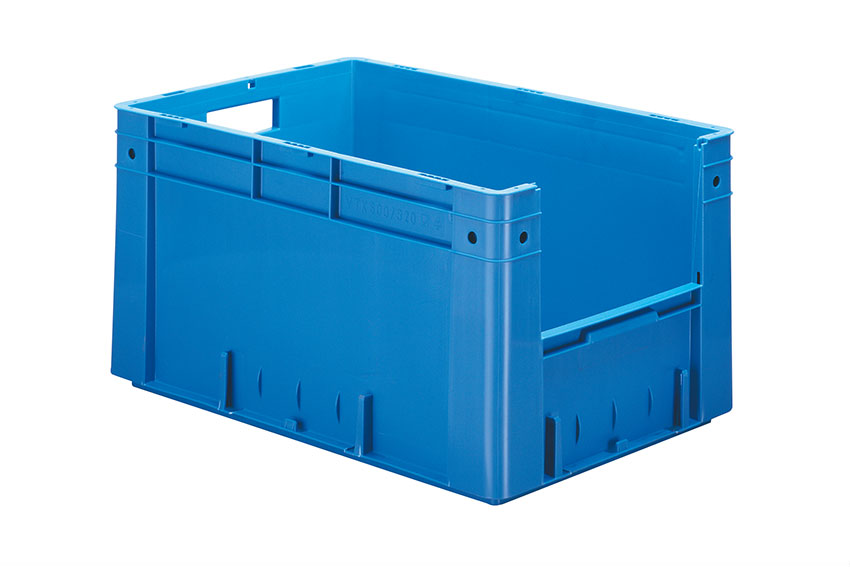 Euronorm pickingbak - front. opening 61l - 600x400x320mm - bodem/zijwanden gesloten 