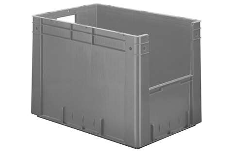 Euronorm pickingbak - front. opening 81l - 600x400x420mm - bodem/zijwanden gesloten
