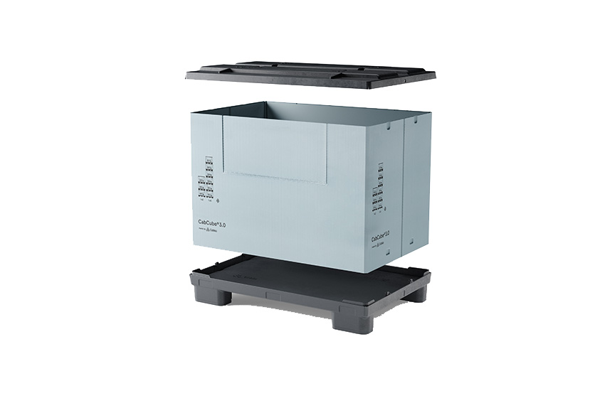 Sleeve box 1235x830x954mm - 4 feet - with flap door 