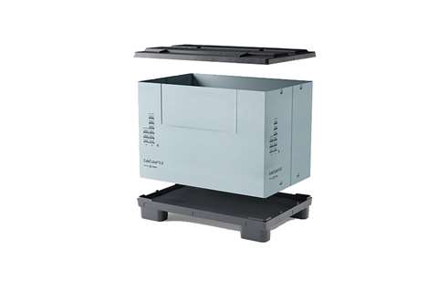 Sleeve box 1235x830x954mm - 4 poten - met klapdeur