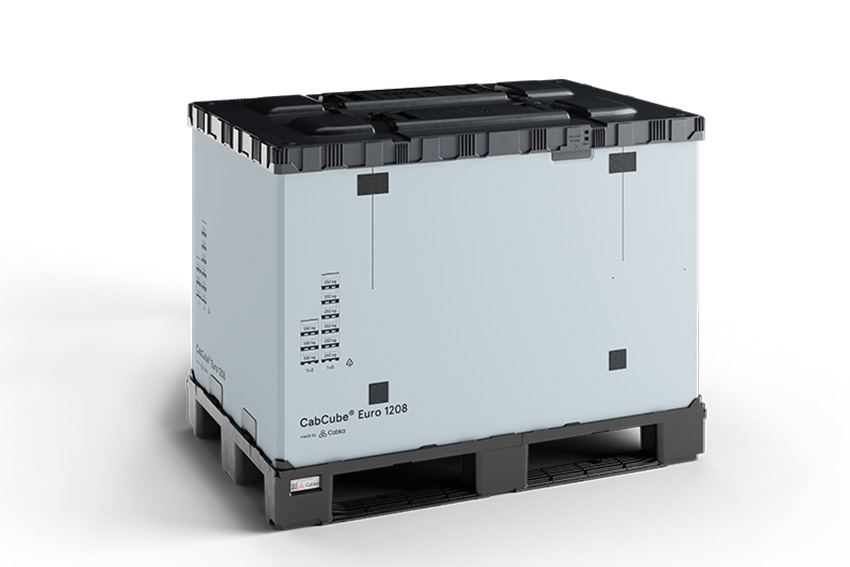 Sleeve box 653l - 1200x800x934mm - 3 skids - with flap door 