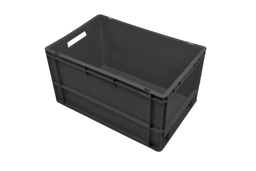 Euronorm pickingbak - frontale opening - versterkte bodem - regeneraat - 600x400x320mm 