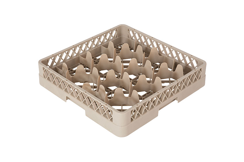 Glass rack 12 compartments - 500x500x100mm - Rack-Max - Ø glass: 115-125mm 